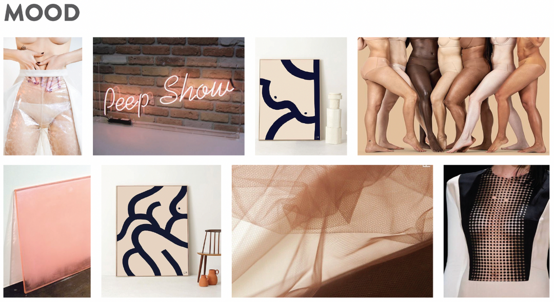 These concept boards help guide the visual direction of an apparel or accessory collection before the design process begins.
